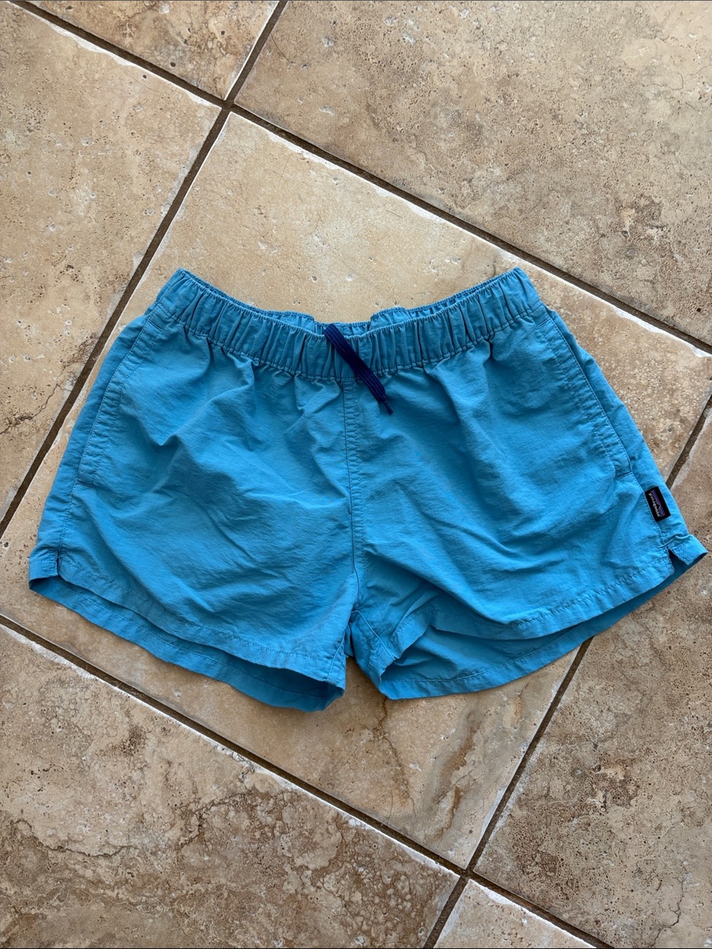 Patagonia Turquoise Elastic Waist Athletic Shorts
